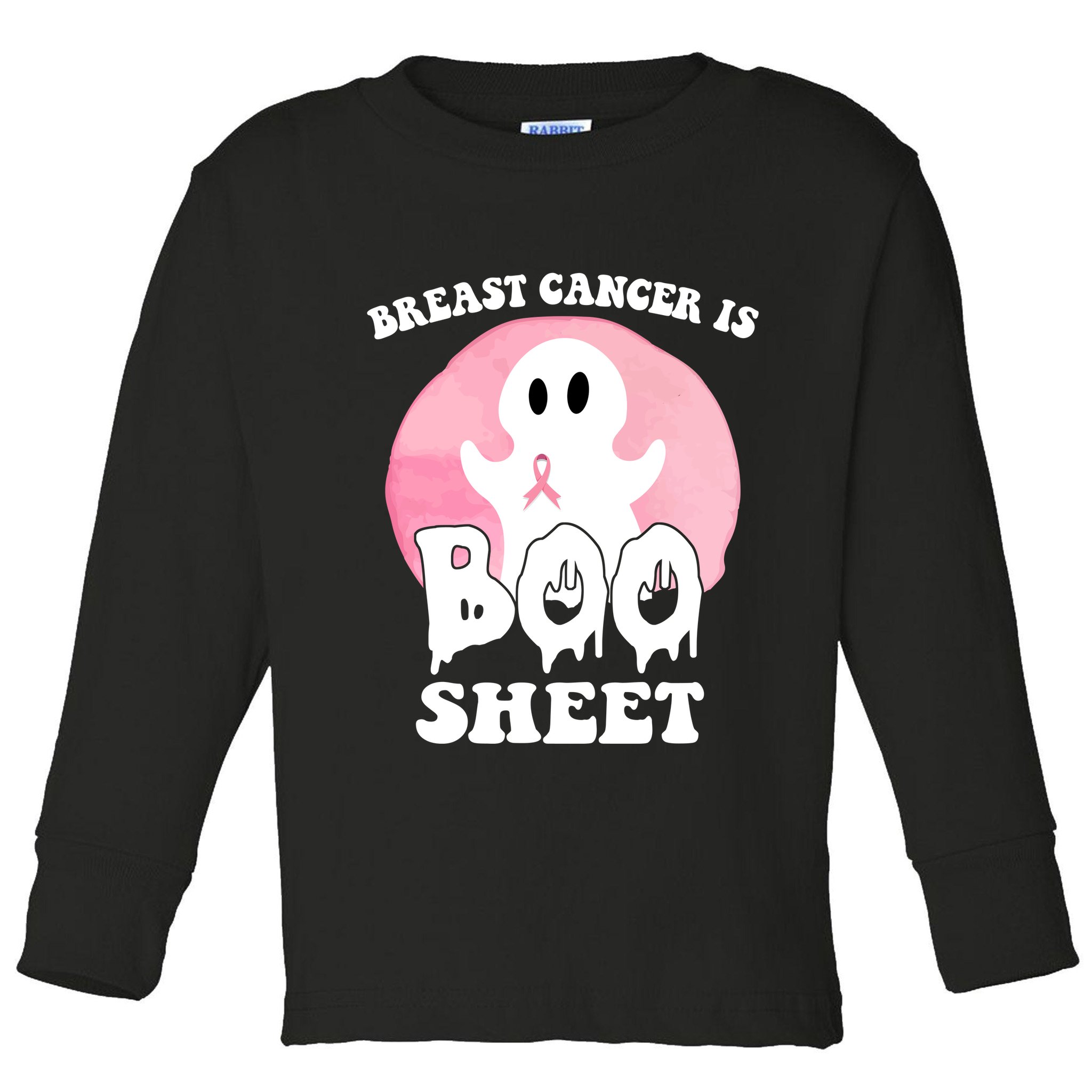 Breast Cancer Is Boo Sheet Funny Ghost Toddler Long Sleeve Shirt