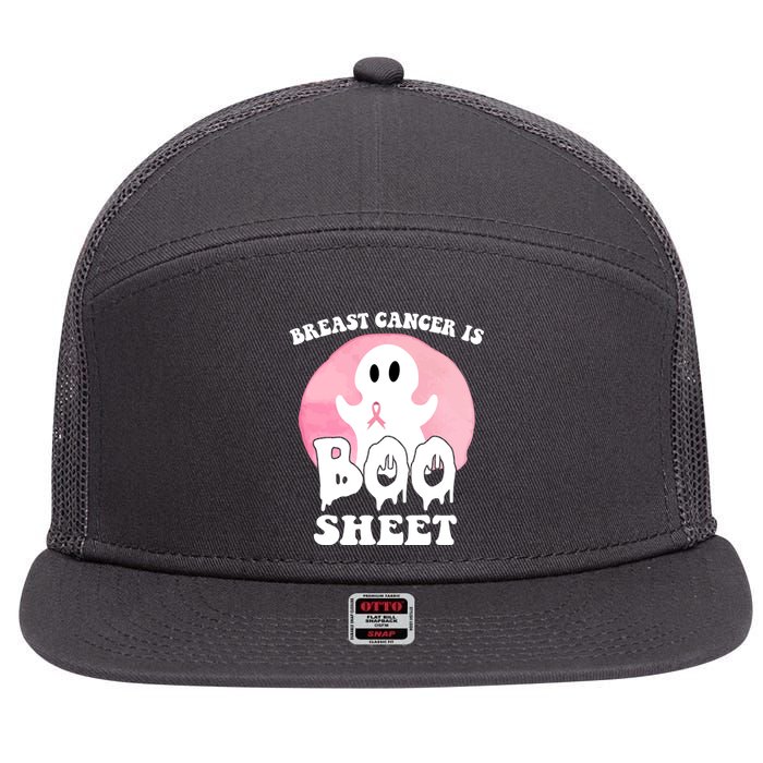 Breast Cancer Is Boo Sheet Funny Ghost 7 Panel Mesh Trucker Snapback Hat