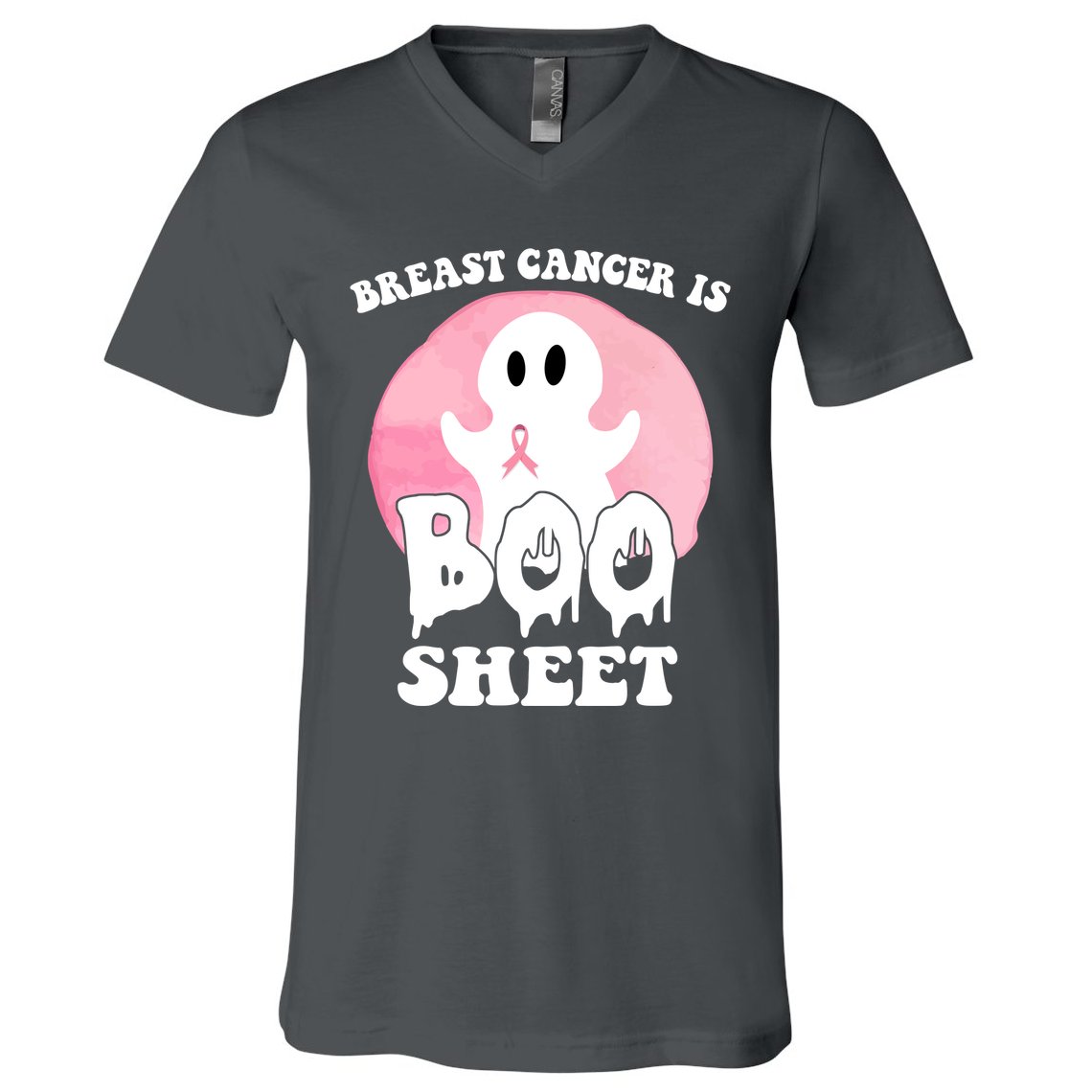 Breast Cancer Is Boo Sheet Funny Ghost V-Neck T-Shirt