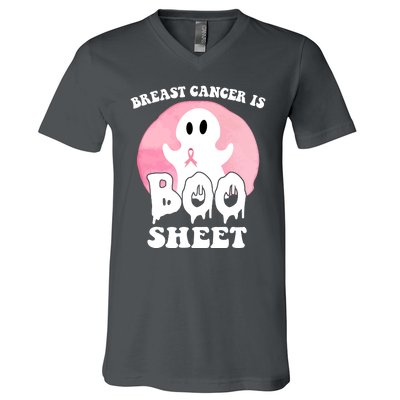 Breast Cancer Is Boo Sheet Funny Ghost V-Neck T-Shirt