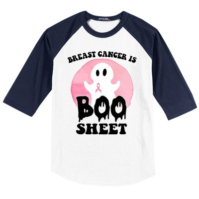 Breast Cancer Is Boo Sheet Funny Ghost Baseball Sleeve Shirt