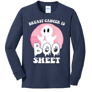 Breast Cancer Is Boo Sheet Funny Ghost Kids Long Sleeve Shirt