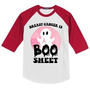 Breast Cancer Is Boo Sheet Funny Ghost Kids Colorblock Raglan Jersey