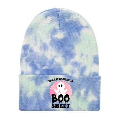 Breast Cancer Is Boo Sheet Funny Ghost Tie Dye 12in Knit Beanie