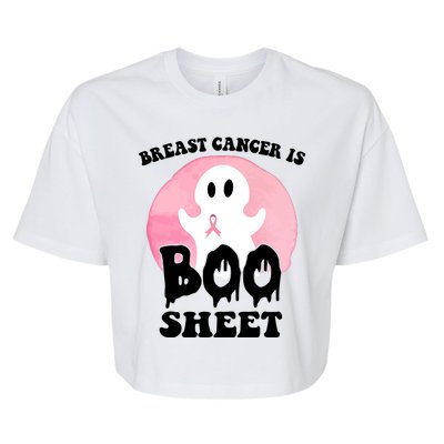 Breast Cancer Is Boo Sheet Funny Ghost Bella+Canvas Jersey Crop Tee