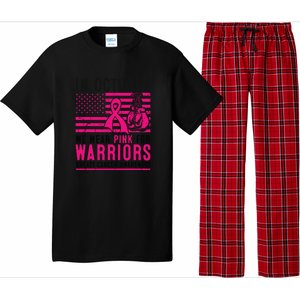 Breast Cancer In October Wear Pink Support Warrior American Flag Awareness Gift Pajama Set