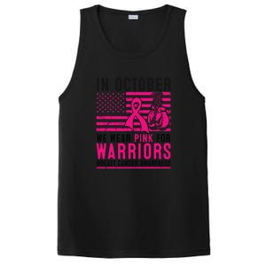 Breast Cancer In October Wear Pink Support Warrior American Flag Awareness Gift PosiCharge Competitor Tank