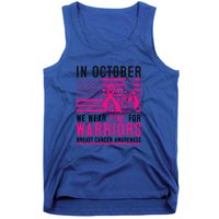 Breast Cancer In October Wear Pink Support Warrior American Flag Awareness Gift Tank Top