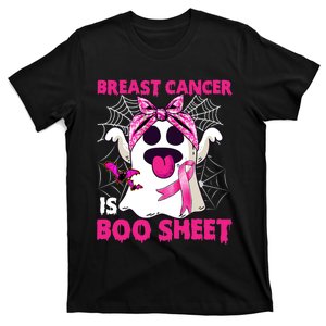 Breast Cancer Is Boo Sheet Halloween Funny Ghost Pink Ribbon T-Shirt