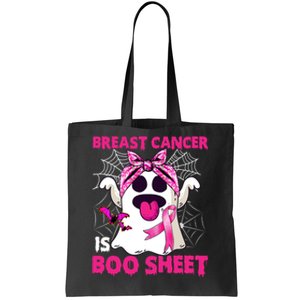 Breast Cancer Is Boo Sheet Halloween Funny Ghost Pink Ribbon Tote Bag