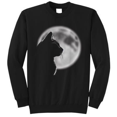 Black Cat In Front Of The Full Moon Sweatshirt