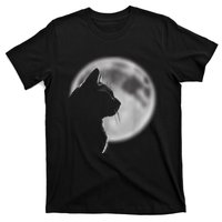 Black Cat In Front Of The Full Moon T-Shirt