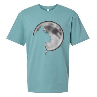 Black Cat In Front Of The Full Moon Sueded Cloud Jersey T-Shirt