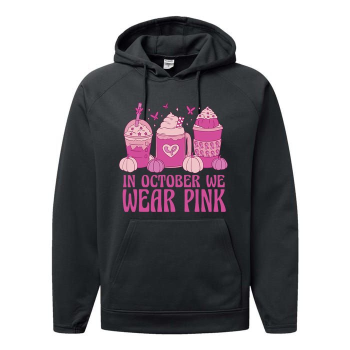 Breast Cancer In October We Wear Pink Performance Fleece Hoodie