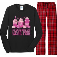 Breast Cancer In October We Wear Pink Long Sleeve Pajama Set