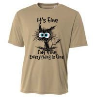 Black Cat Its Fine Im Fine Everything Is Fine Gift Cooling Performance Crew T-Shirt