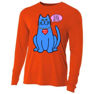 Blue Cat In Pearls Harris Walz 24 Cooling Performance Long Sleeve Crew