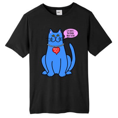 Blue Cat In Pearls Harris Walz 24 Tall Fusion ChromaSoft Performance T-Shirt