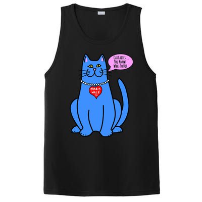 Blue Cat In Pearls Harris Walz 24 PosiCharge Competitor Tank