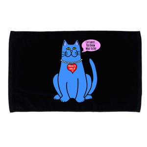 Blue Cat In Pearls Harris Walz 24 Microfiber Hand Towel