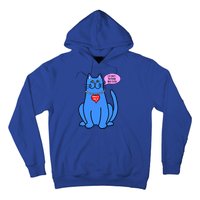 Blue Cat In Pearls Harris Walz 24 Hoodie