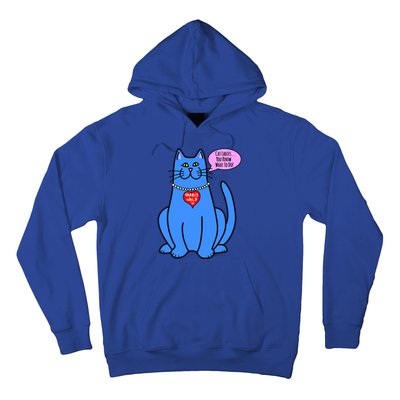 Blue Cat In Pearls Harris Walz 24 Hoodie