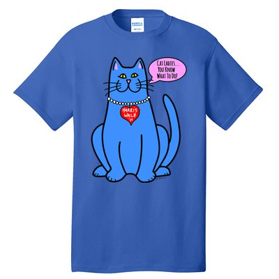 Blue Cat In Pearls Harris Walz 24 Tall T-Shirt