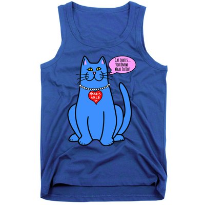 Blue Cat In Pearls Harris Walz 24 Tank Top