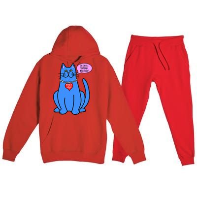 Blue Cat In Pearls Harris Walz 24 Premium Hooded Sweatsuit Set