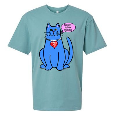 Blue Cat In Pearls Harris Walz 24 Sueded Cloud Jersey T-Shirt