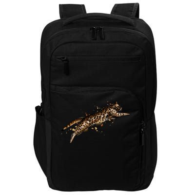 Bengal Cat Jumping From A Splash Impact Tech Backpack