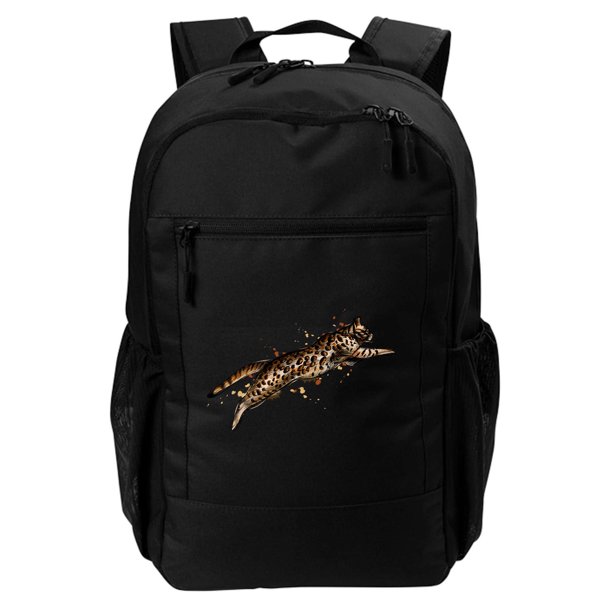 Bengal Cat Jumping From A Splash Backpack