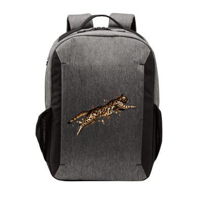 Bengal Cat Jumping From A Splash Vector Backpack