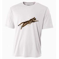 Bengal Cat Jumping From A Splash Cooling Performance Crew T-Shirt