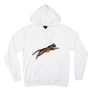 Bengal Cat Jumping From A Splash Hoodie