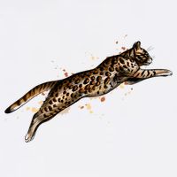 Bengal Cat Jumping From A Splash Apron