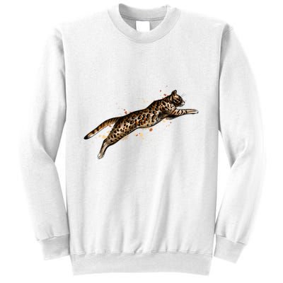 Bengal Cat Jumping From A Splash Sweatshirt