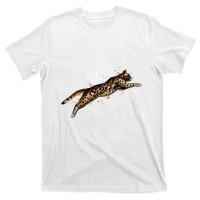 Bengal Cat Jumping From A Splash T-Shirt