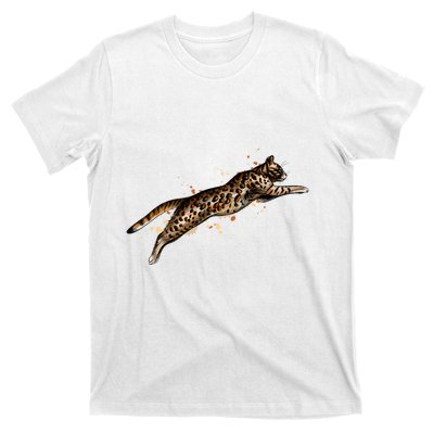 Bengal Cat Jumping From A Splash T-Shirt