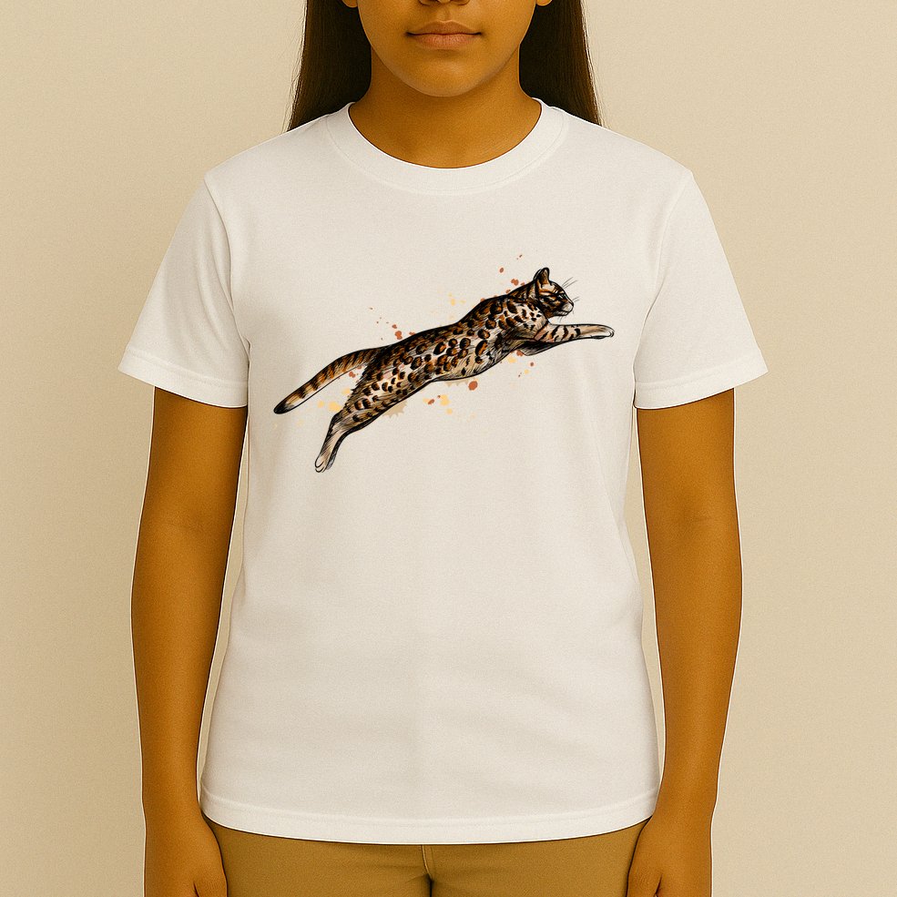 Bengal Cat Jumping From A Splash T-Shirt
