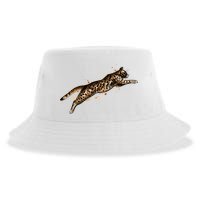 Bengal Cat Jumping From A Splash Sustainable Bucket Hat