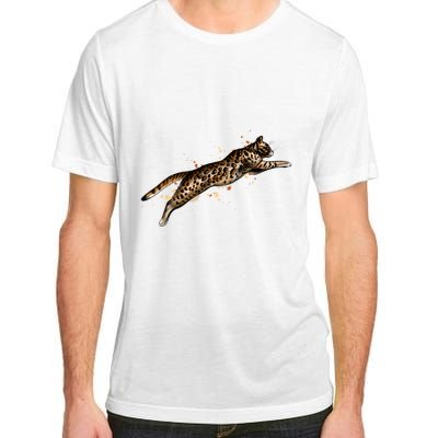 Bengal Cat Jumping From A Splash Adult ChromaSoft Performance T-Shirt