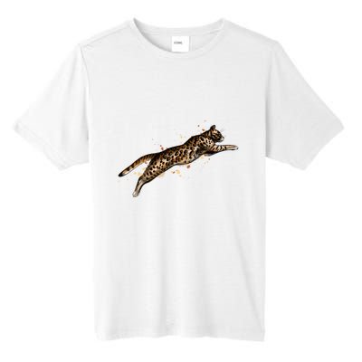 Bengal Cat Jumping From A Splash Tall Fusion ChromaSoft Performance T-Shirt