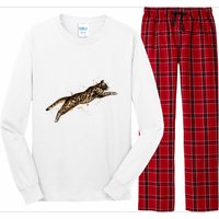 Bengal Cat Jumping From A Splash Long Sleeve Pajama Set