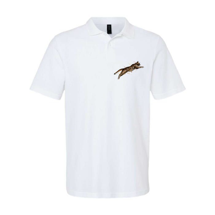 Bengal Cat Jumping From A Splash Softstyle Adult Sport Polo