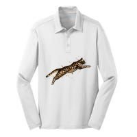 Bengal Cat Jumping From A Splash Silk Touch Performance Long Sleeve Polo