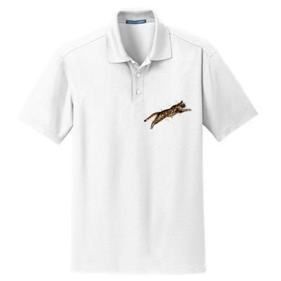 Bengal Cat Jumping From A Splash Dry Zone Grid Polo