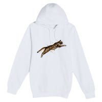 Bengal Cat Jumping From A Splash Premium Pullover Hoodie