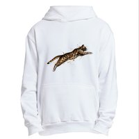 Bengal Cat Jumping From A Splash Urban Pullover Hoodie