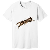 Bengal Cat Jumping From A Splash Premium T-Shirt